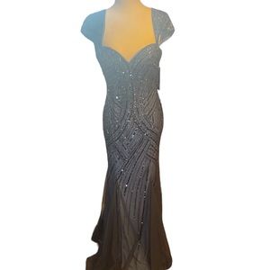 NWT Sean Collection Blue Sequin Formal Gown